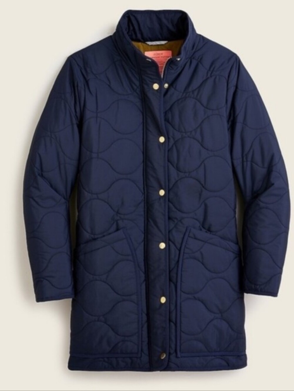 J.cew Signature Puffer Quilted Longline Jacket - Navy Sz 2X Fall Winter Preppy